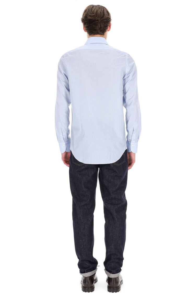 Finamore Giza 170’S Milano Micro-Check Cotton Tailored Shirt