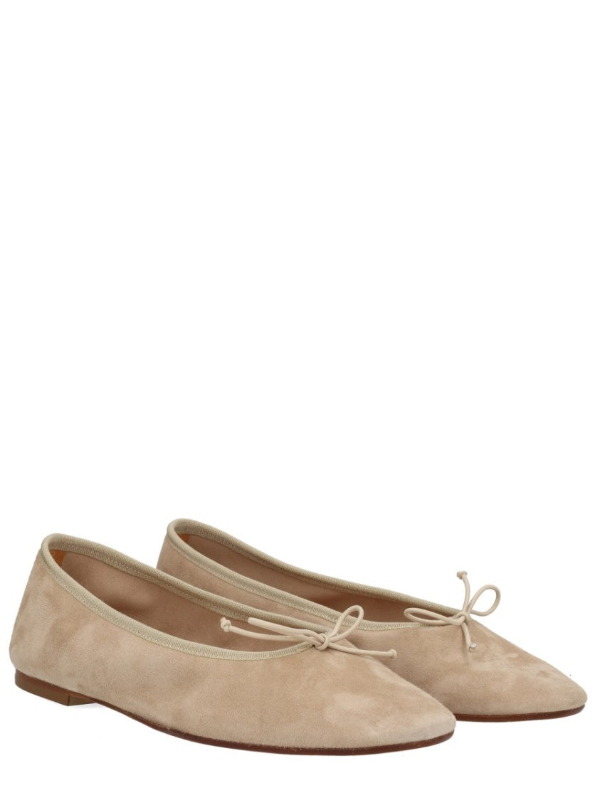 Aeydē Light Beige Dolphin Suede Flats