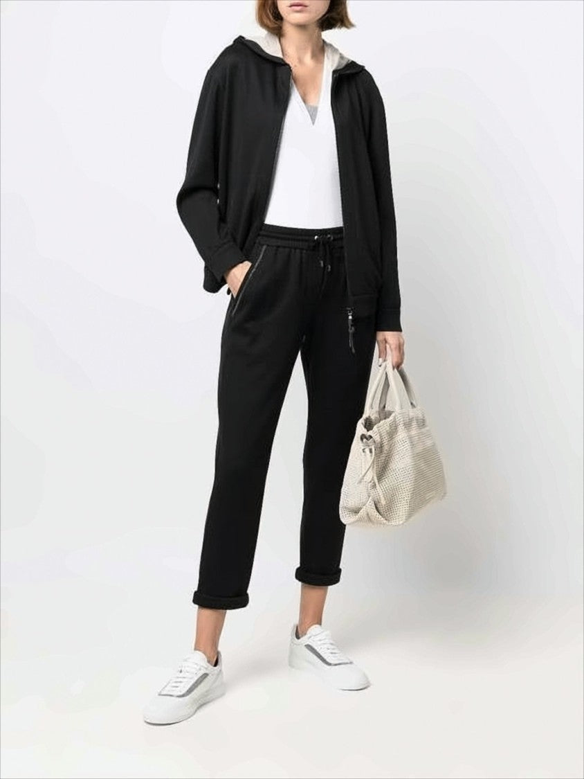 Brunello Cucinelli Long-Sleeve Zip-Up Hoodie In Semi-Sheer Fabric