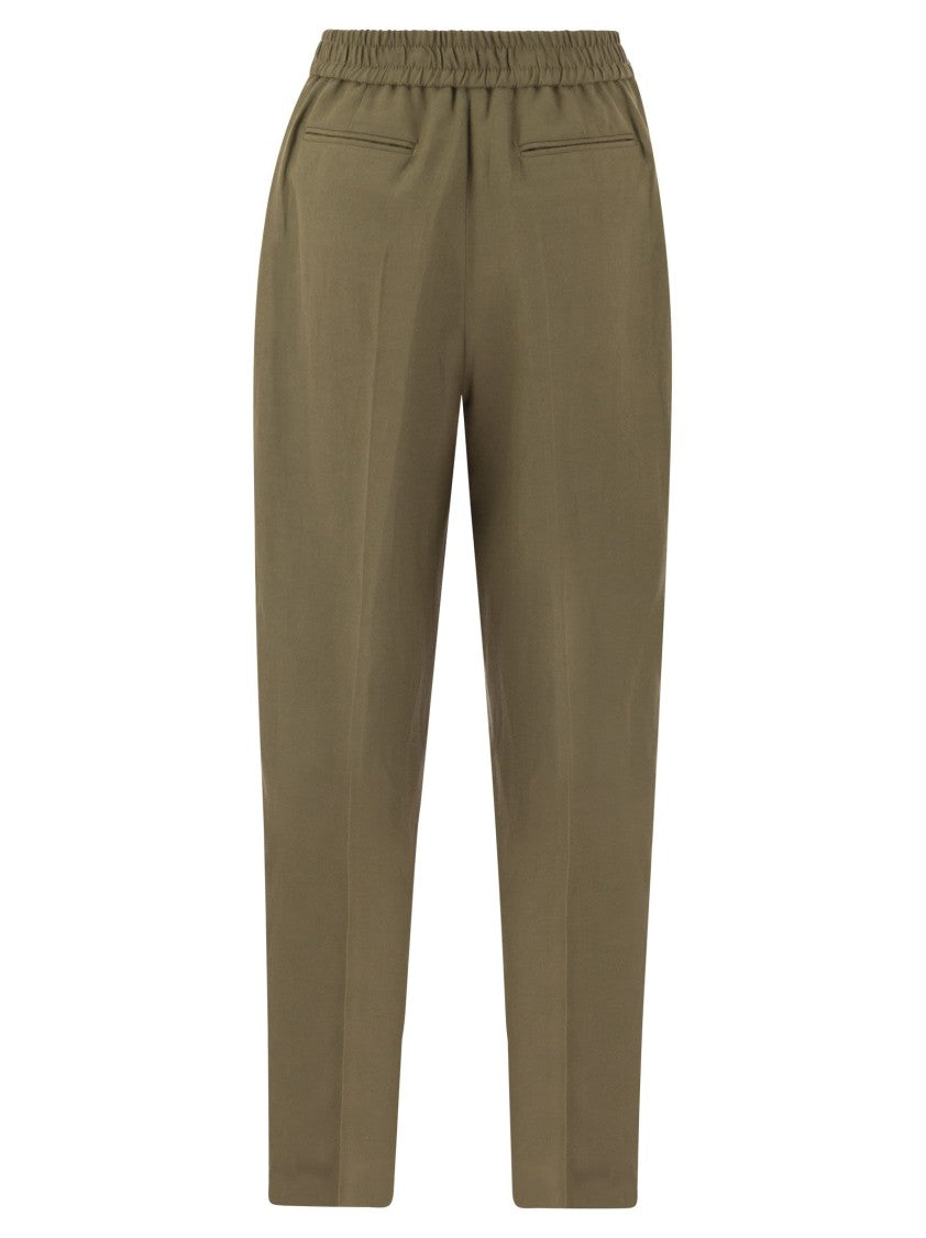Pt Torino Daisy - Viscose And Linen Trousers