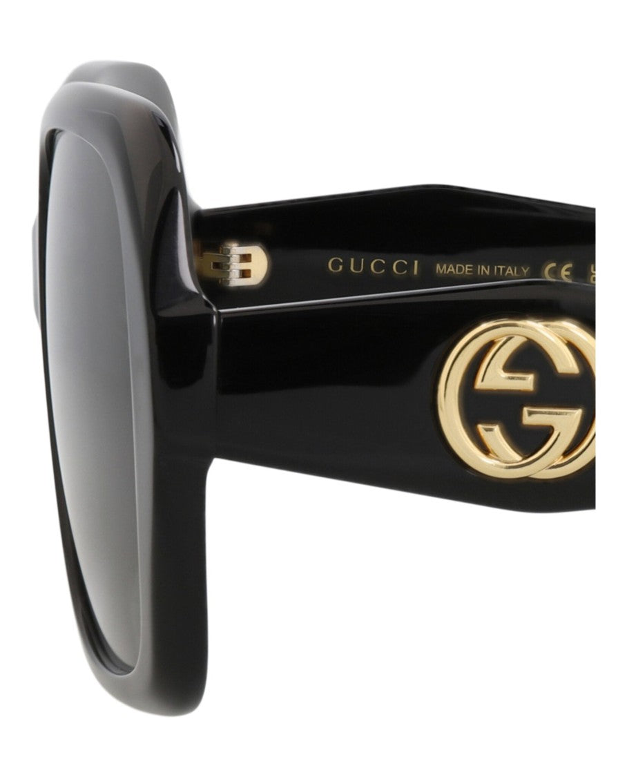 Gucci Square-Frame Recycled Acetate Sunglasses With Bold Logo Detail
