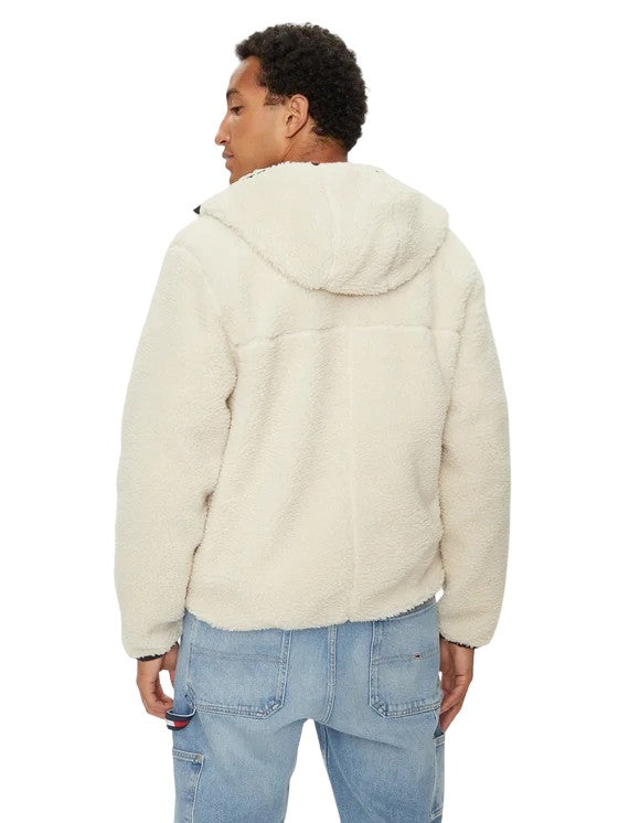 Tommy Jeans White Zip Jacket With Hood