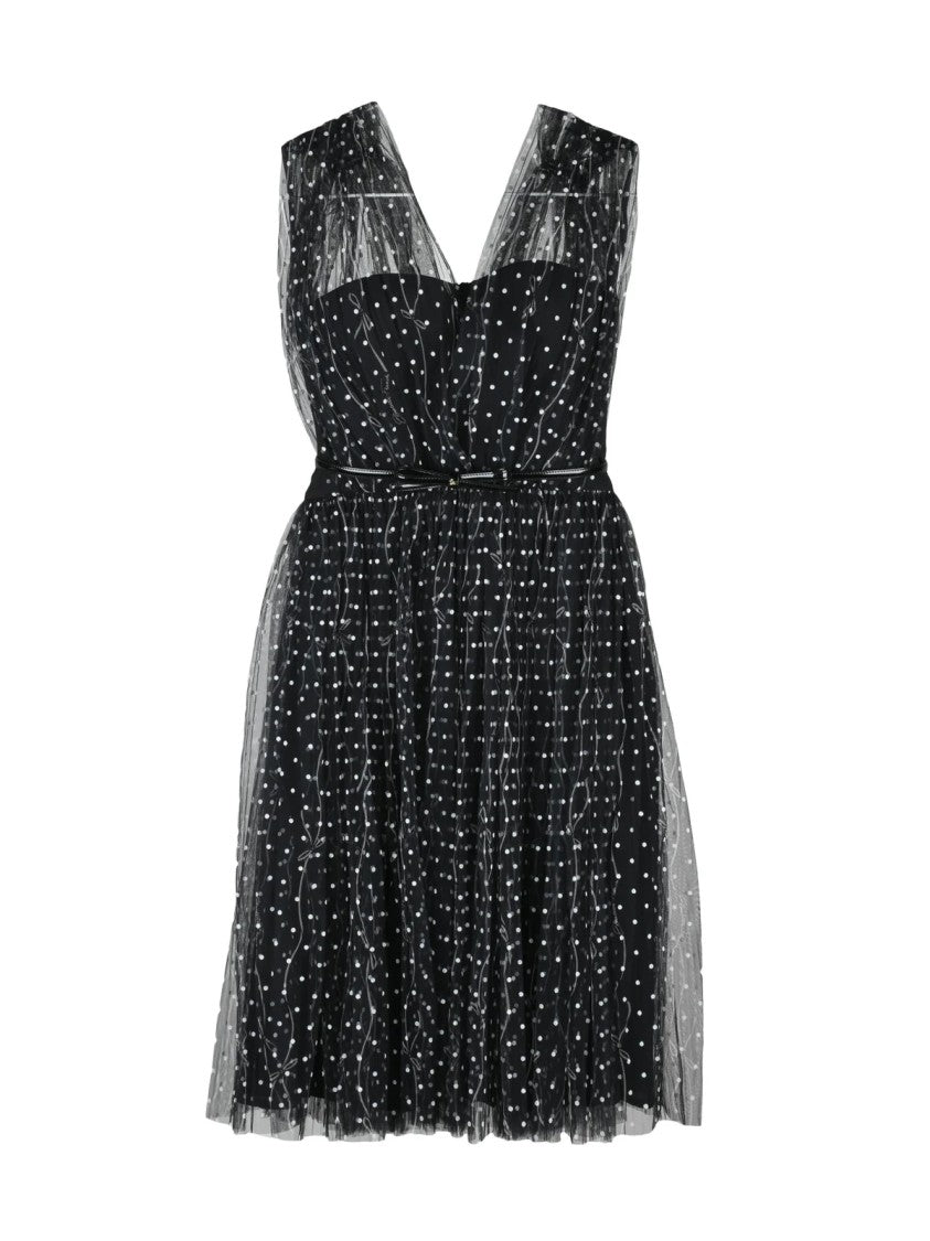 Elisabetta Franchi Black Polyester Women Short Tulle Dress