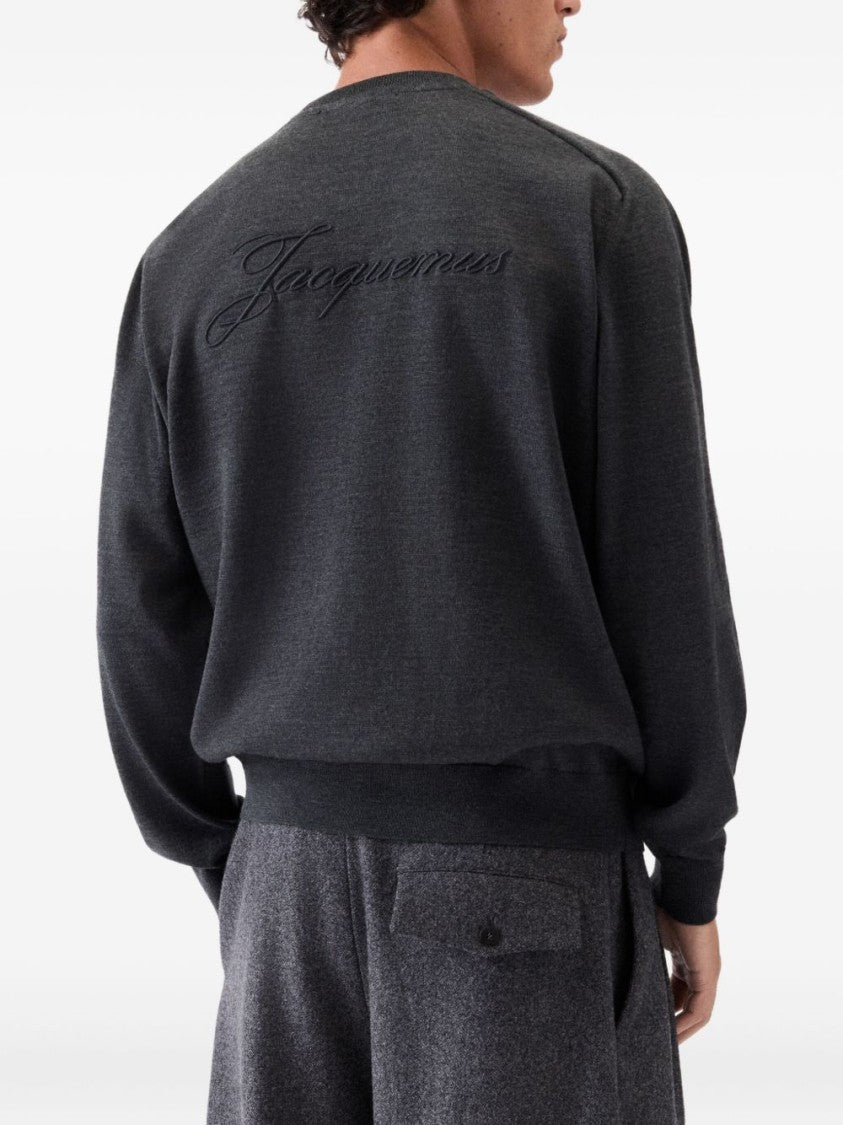 Jacquemus Dark Gray Merino Wool Blend Sweater