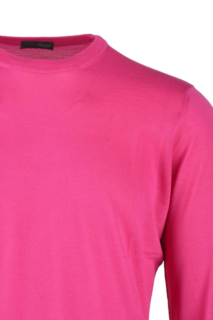 Drumohr Thin Merino Wool Crew Neck Pullover - Fuchsia