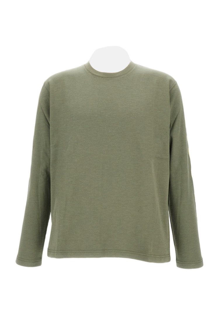 Junya Watanabe Olive Green Long Sleeve T-Shirt With Fluorescent Graphic Detail