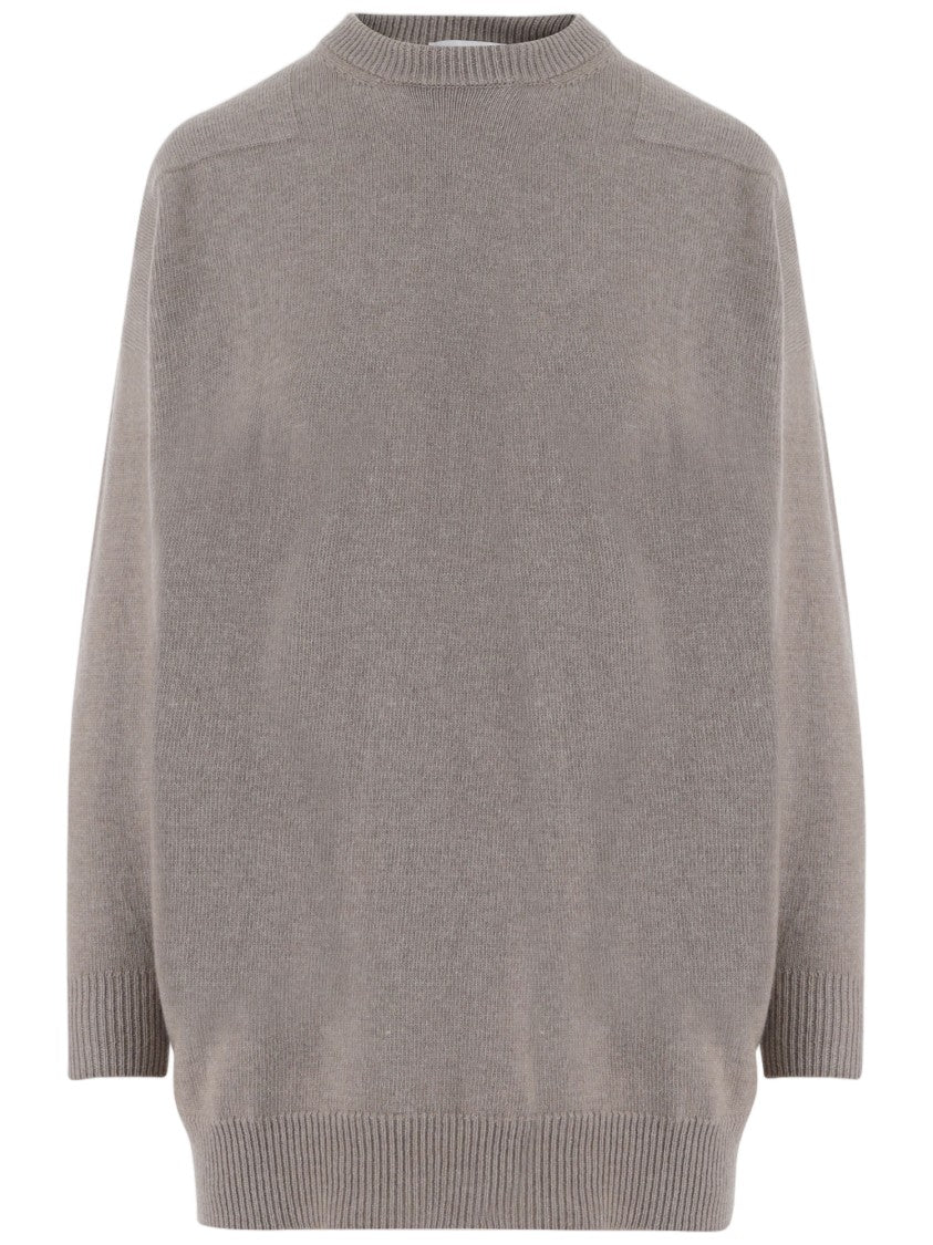 Jil Sander Beige Crewneck Wool-Blend Sweater