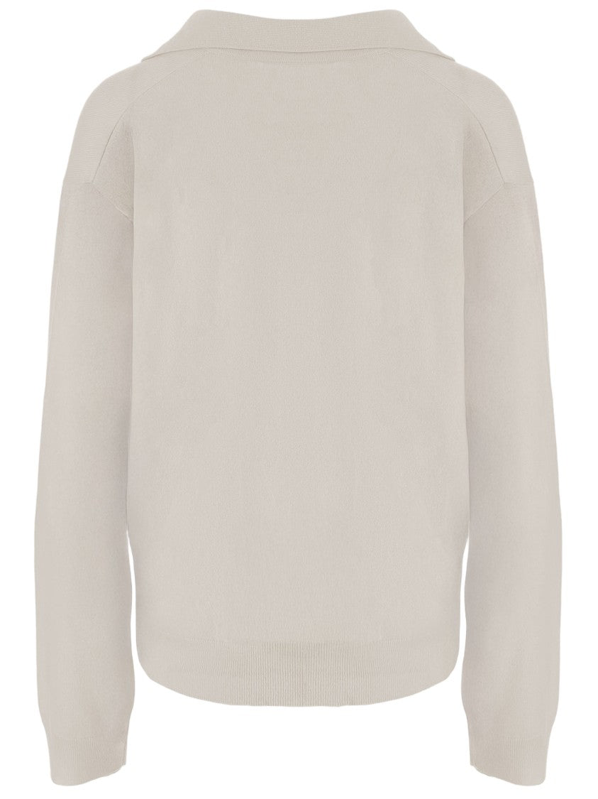 Arch4 V-Neck Cashmere Sweater With Polo Collar
