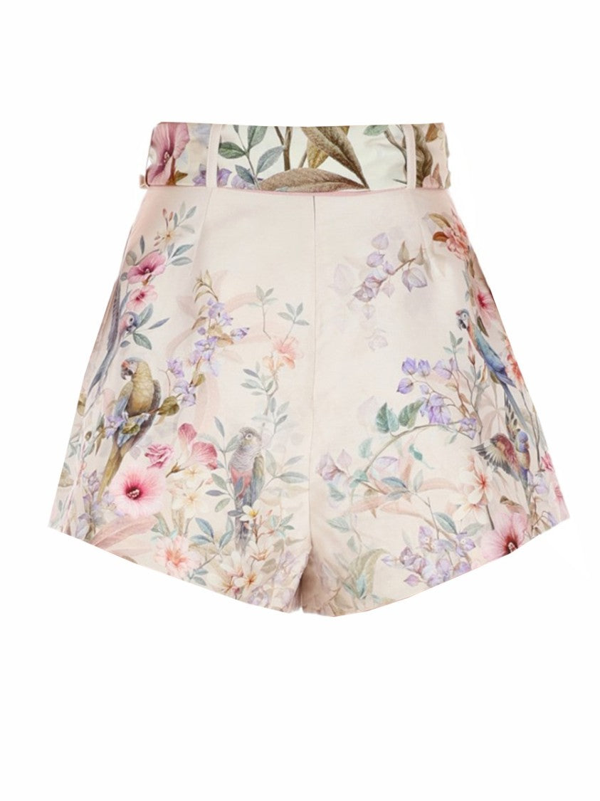 Zimmermann Multicolor Floral Print Silk-Cotton Shorts