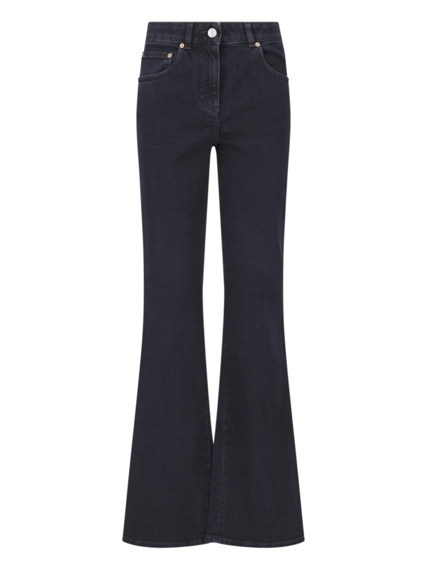 Balmain Blue Cotton Denim Flared Jeans