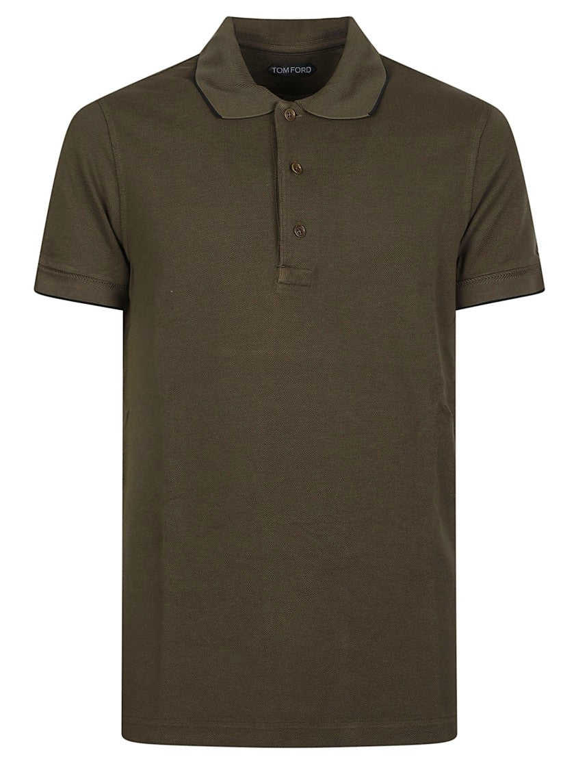 Tom Ford Contrast Short-Sleeve Tailored Lyocell-Blend Polo Shirt