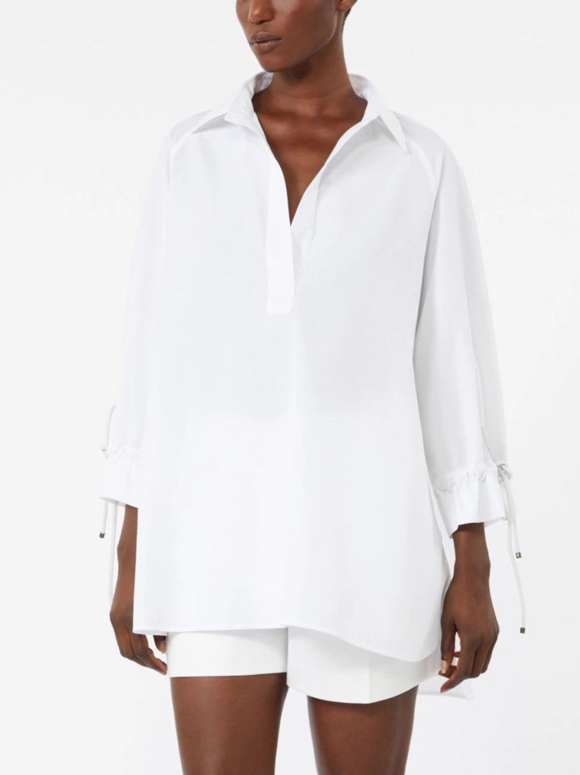 Max Mara White 3/4 Sleeves Cotton Shirt