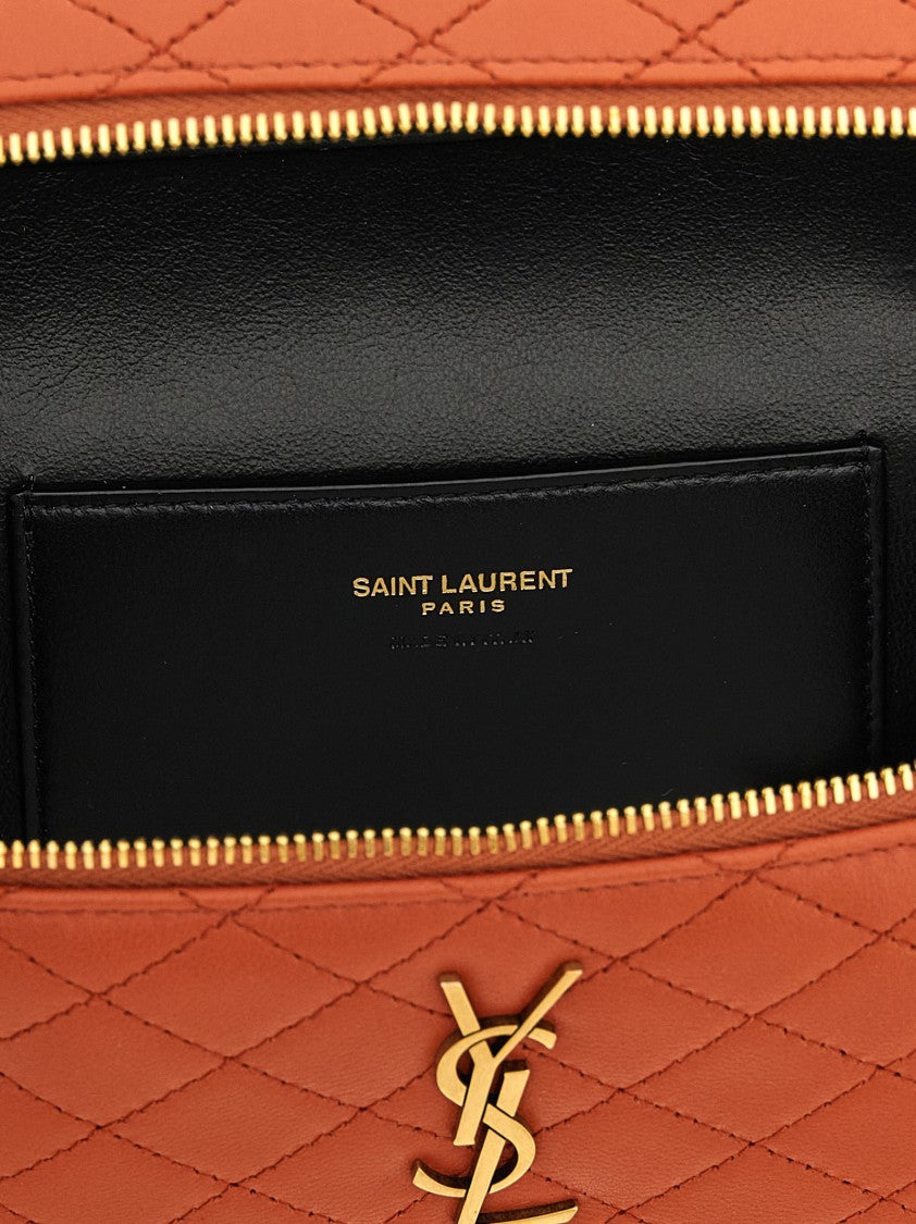 Saint Laurent Diamond-Quilted Leather Handbag With Gold-Tone Hardware
