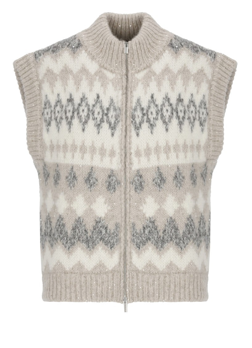 Peserico Sequin Patterned Vest