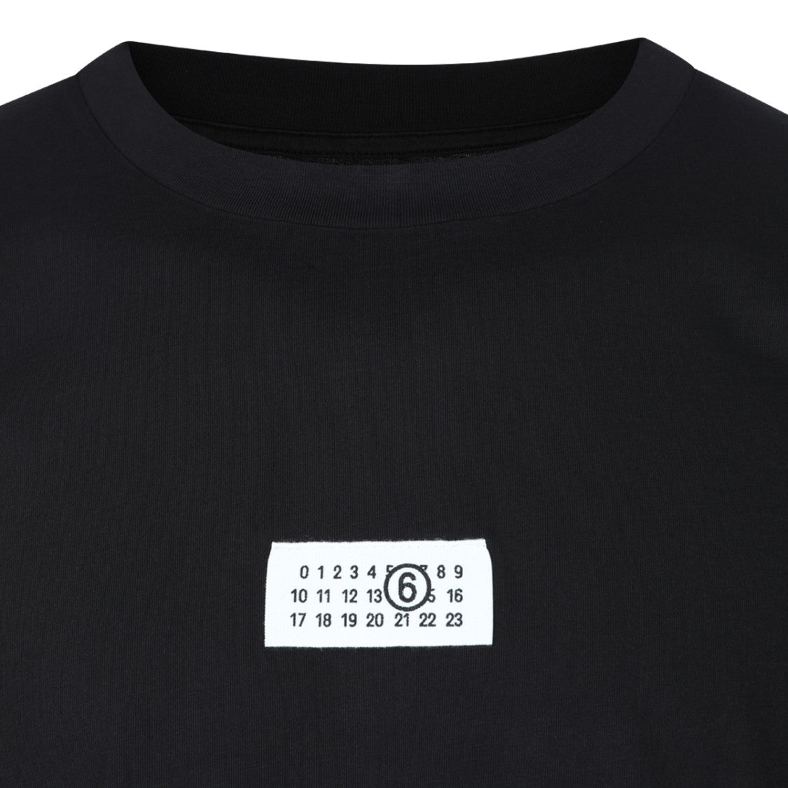 Mm6 By Maison Margiela Black Signature Logo Label Cotton T-Shirt