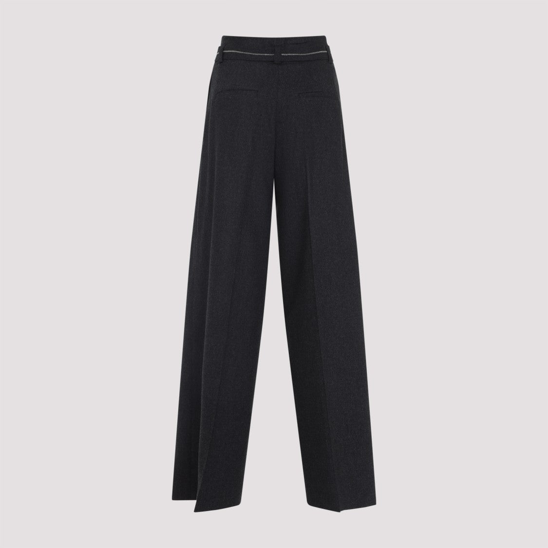Peserico High-Waisted Wide-Leg Trousers With Self-Tie Belt