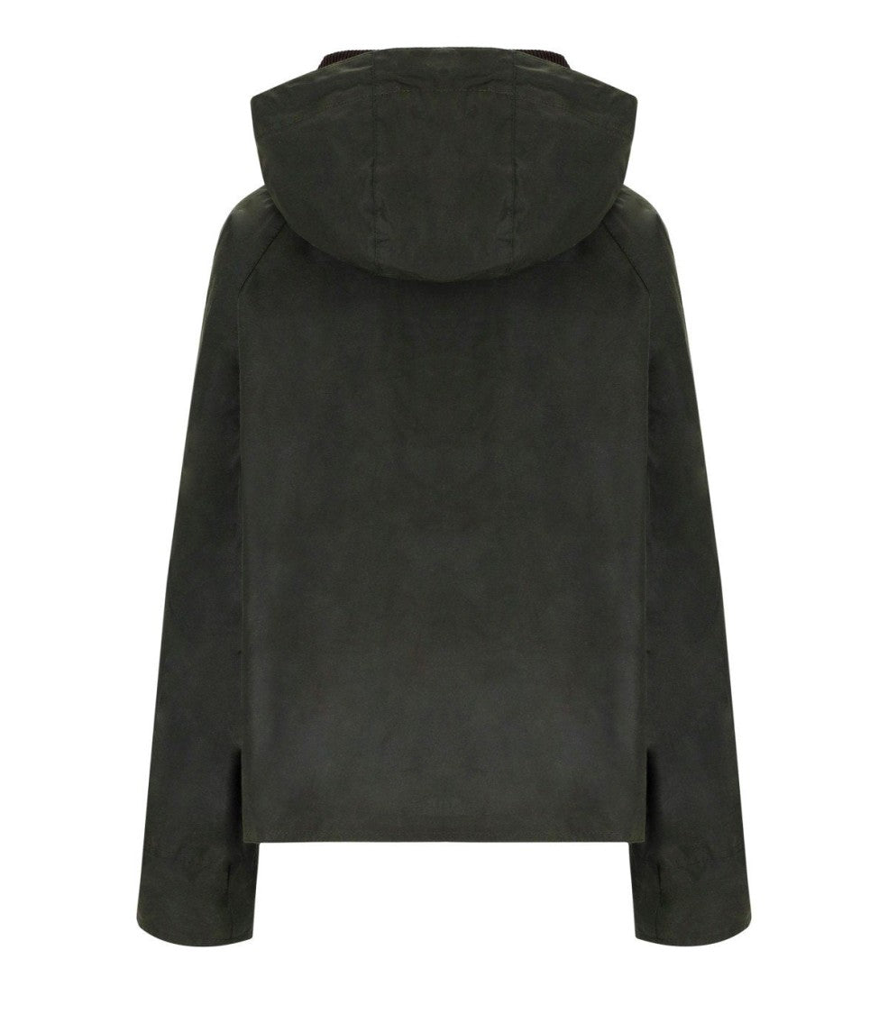 Barbour Reighton Wax Green Hooded Jacket