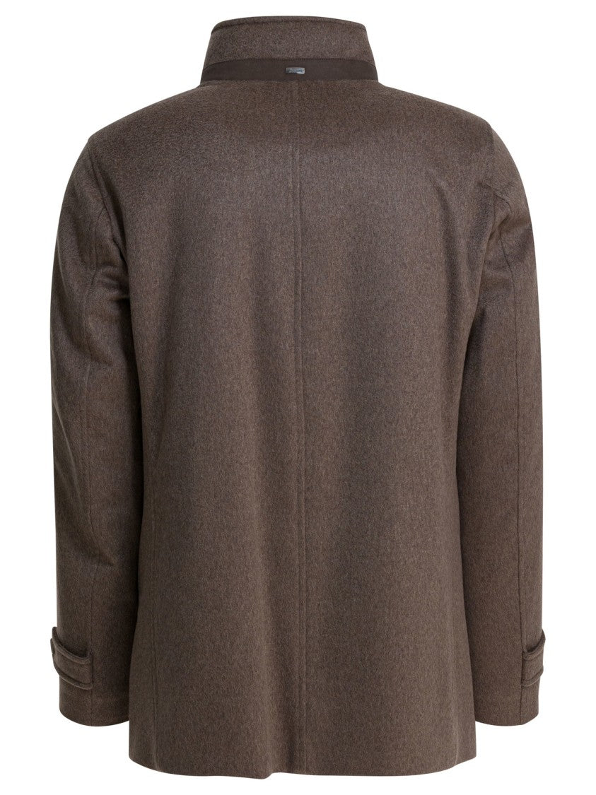 Herno Sophisticated Cashmere Coat With Adjustable Cuffs
