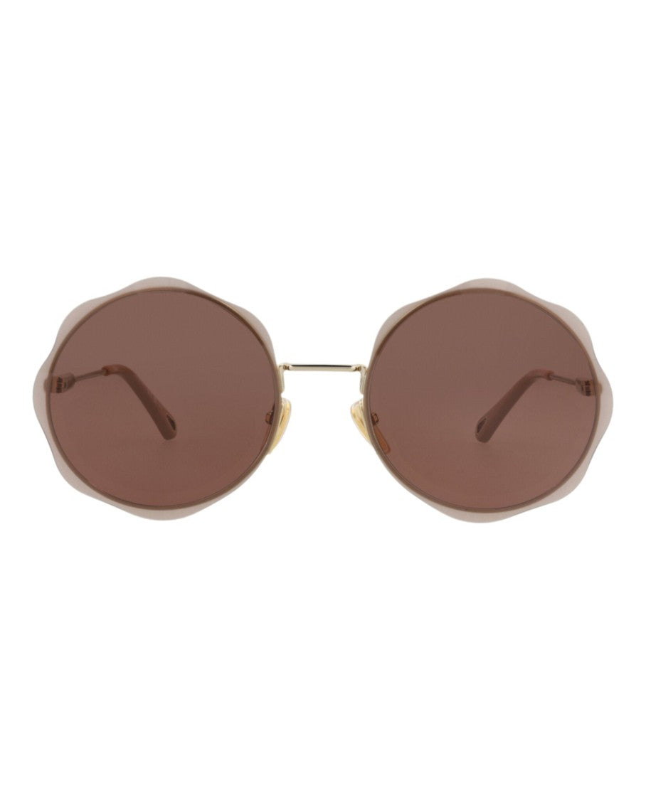 Chloé Round-Frame Metal Sunglasses