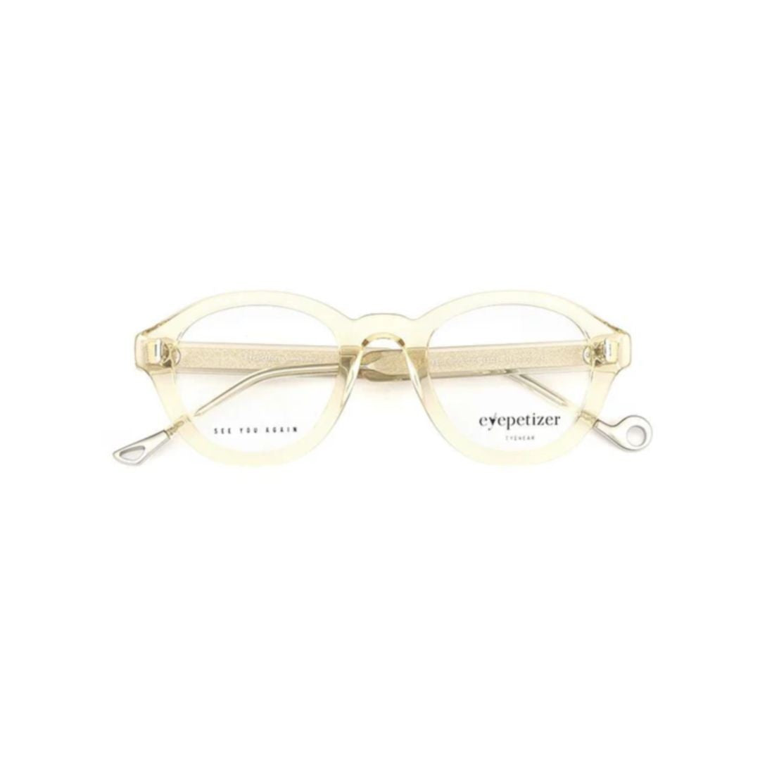 Eyepetizer Federico Translucent Light Beige Eyepetizer Eyeglasses With Rounded Frame