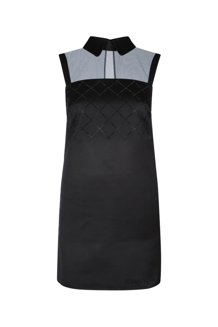 Elisabetta Franchi Sleeveless Mini Dress With Structured Collar