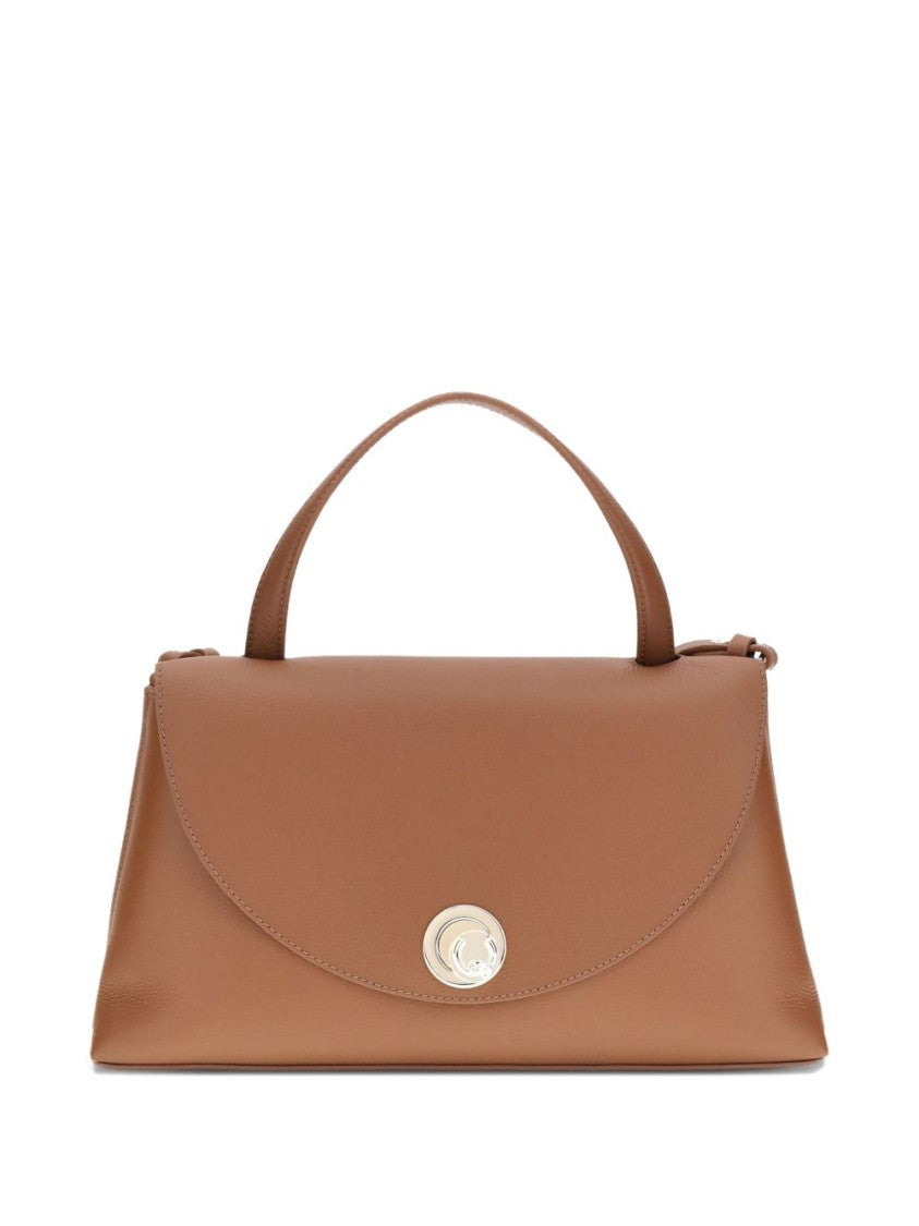 Coccinelle Curved Top Handbag With Circular Detail And Detachable Shoulder Strap