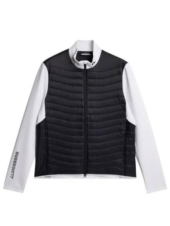 J Lindeberg Quilted Front Panel Jacket With Smooth Sleeves