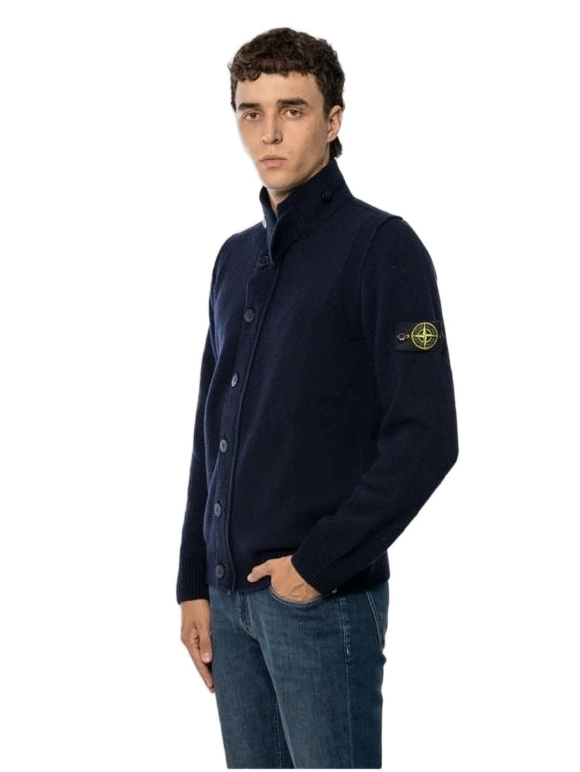Stone Island Deep Navy Knit Cardigan