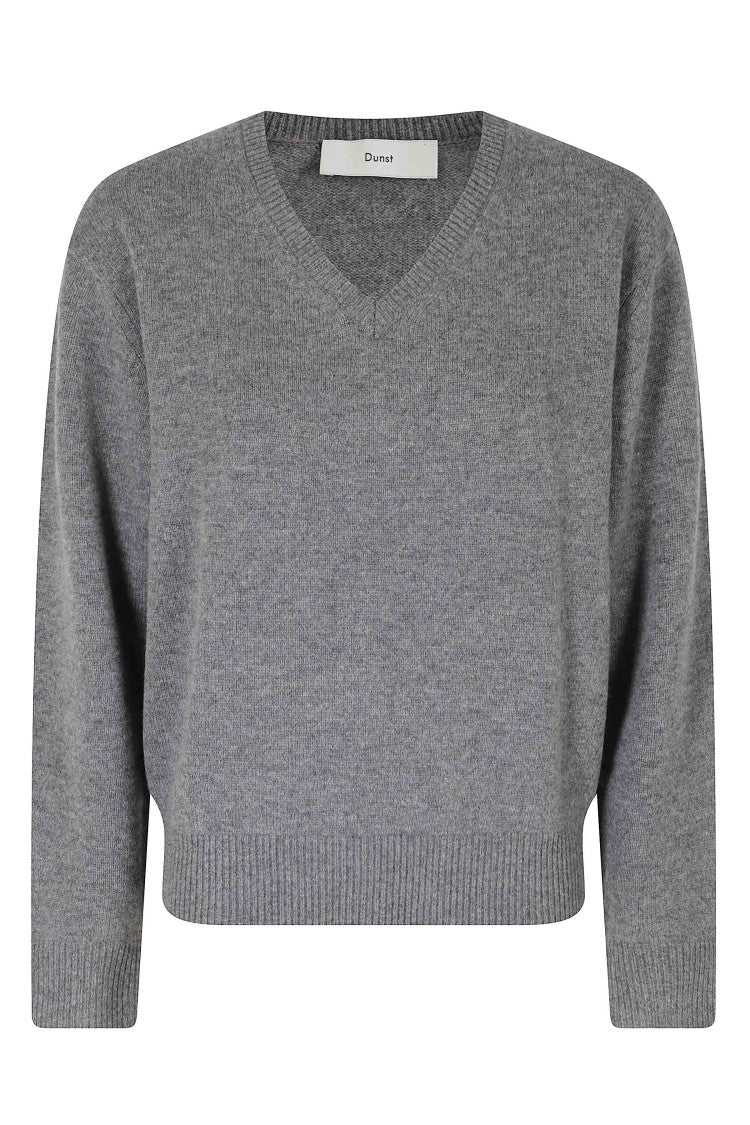 Dunst Heather Gray V-Neck Wool-Cashmere Sweater