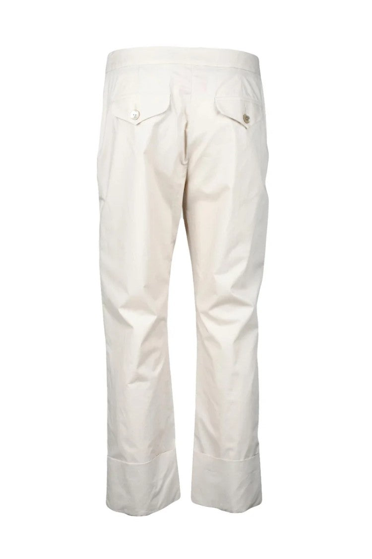 Collection Privee? Cropped White Trousers With Straight Leg