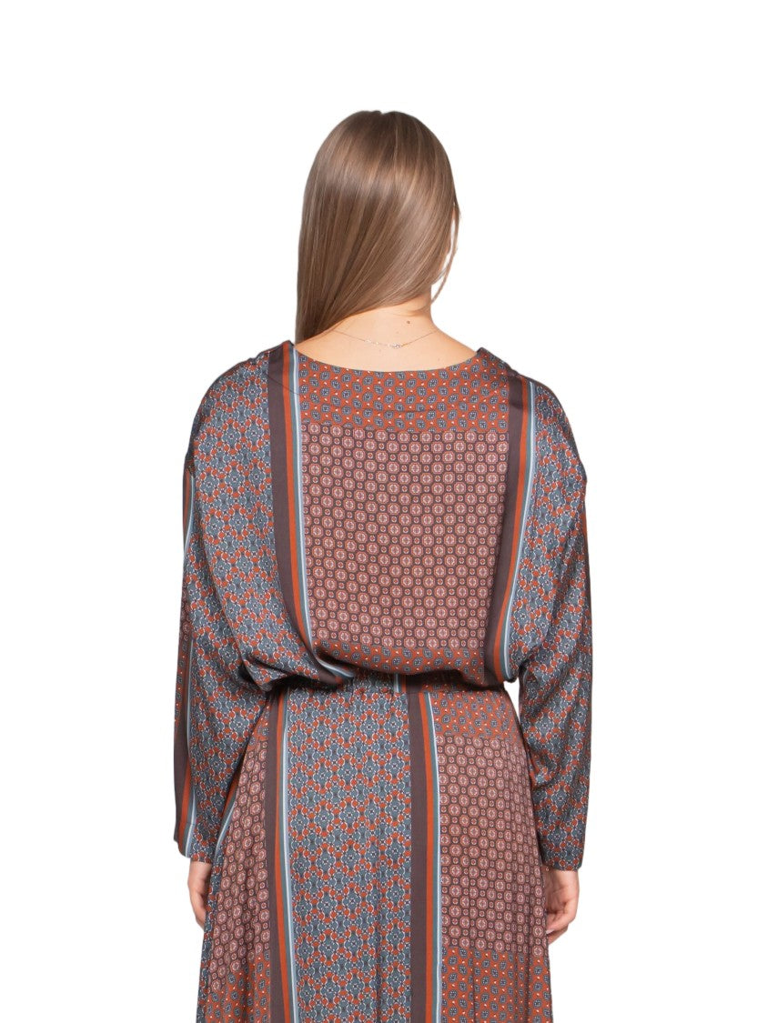 Oblò Patchwork Patterned Long-Sleeved Blouse