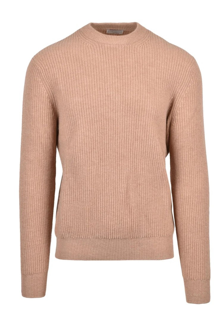 Ballantyne Ribbed Wool Sweater - Beige