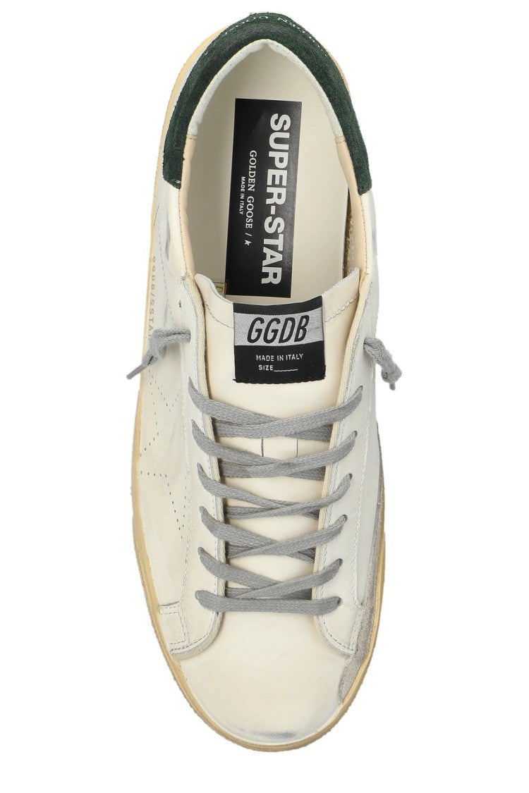 Golden Goose White Leather Sneakers With Journey Print And Perforated Design