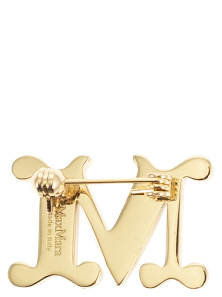 Max Mara Mxafacella - Monogram Brooch With Crystals