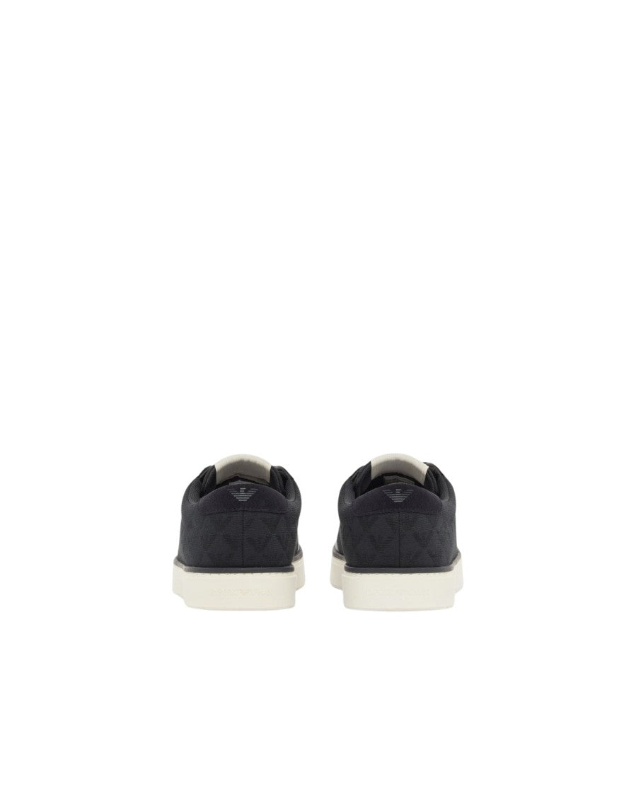 Emporio Armani Jacquard Leather Upper Sneakers