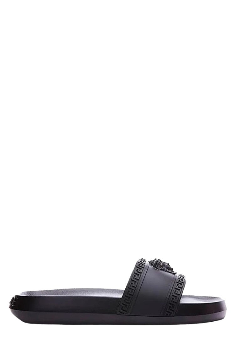 Versace Black Medusa Head Molded Rubber Slides