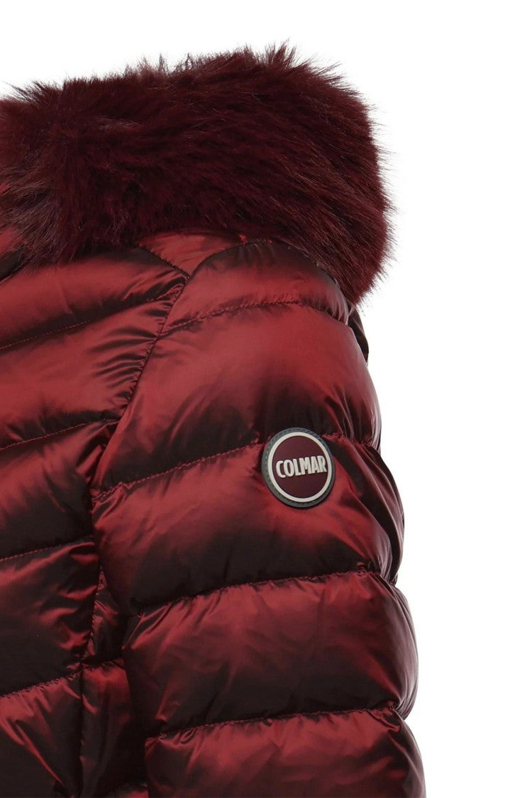 Colmar Burgundy Hooded Chevron-Quilted Polyamide Puffer Jacket