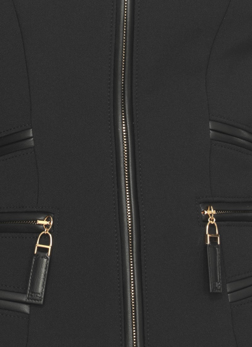 Elisabetta Franchi Fitted Crepe Jacket With Structured Seams