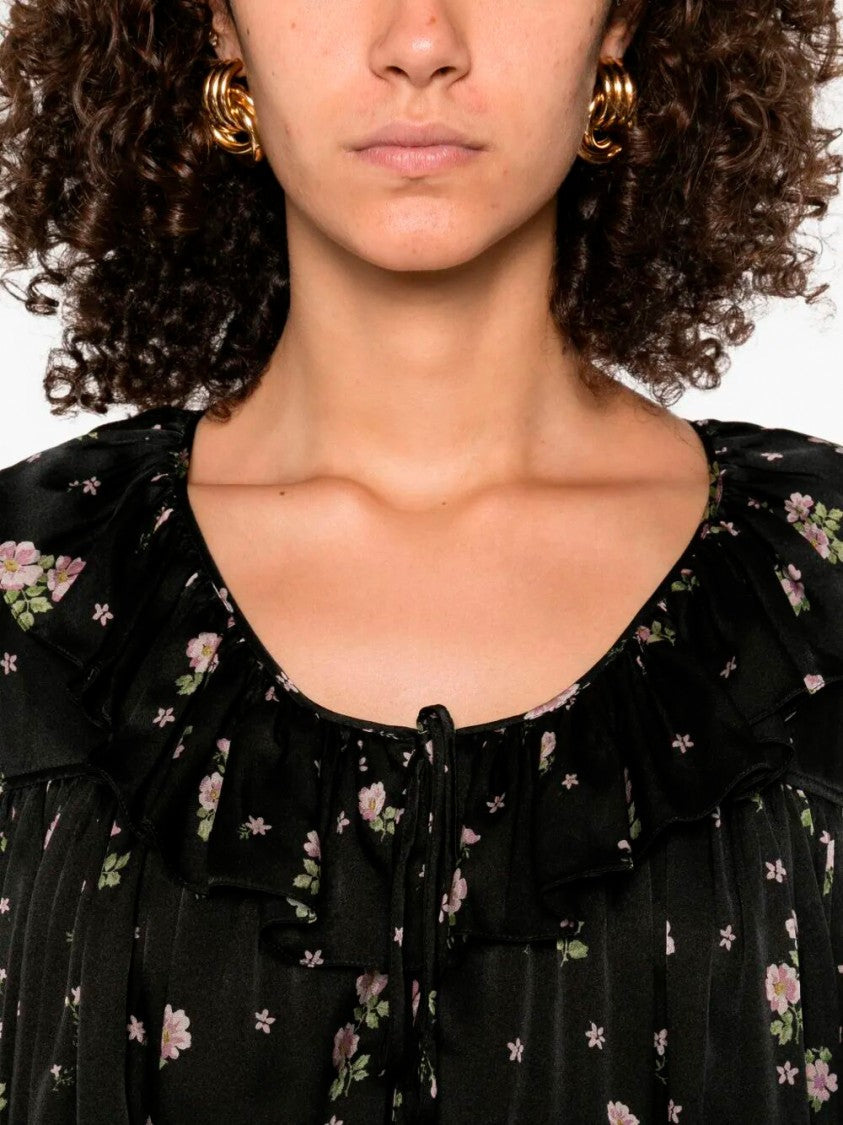 Chloé Ruffled Neckline Silk Blouse