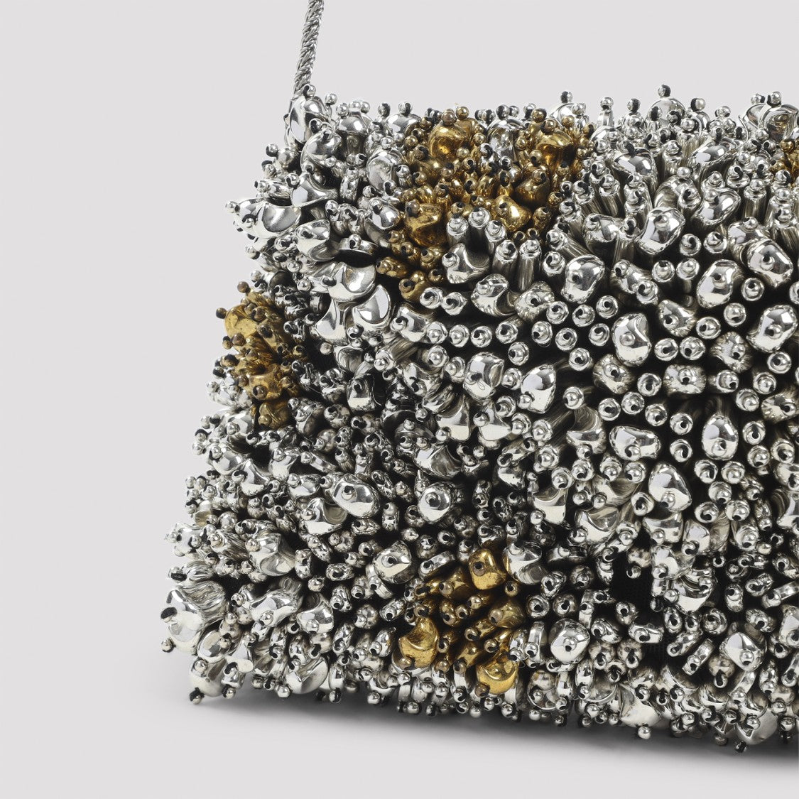 Dries Van Noten Textured Metallic Leather Clutch