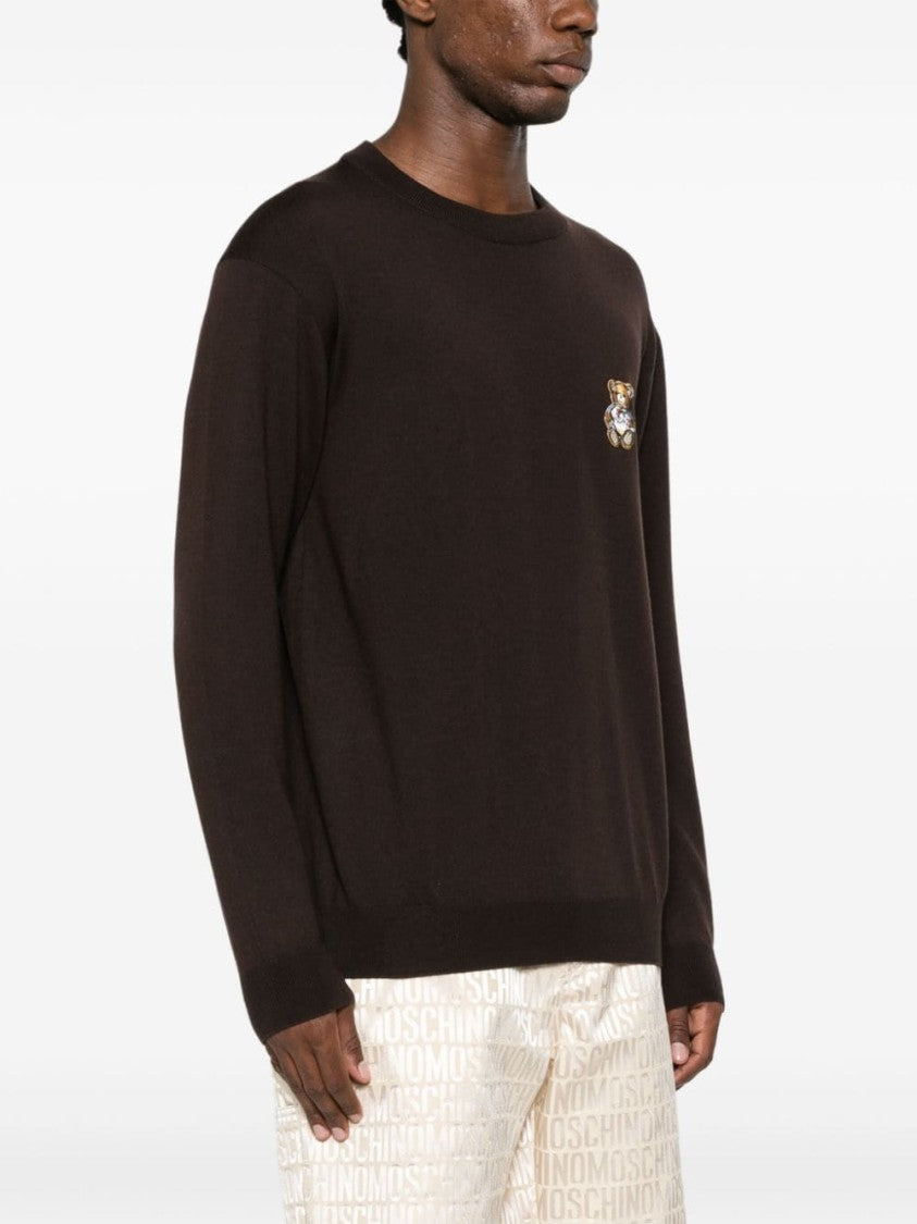 Moschino Coffee Brown Virgin Wool Sweater