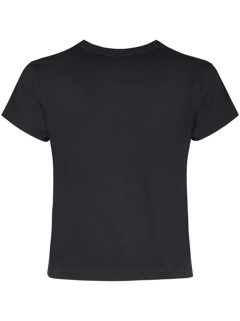 Alexander Wang Fitted Black Tee With Puff Logo Detail