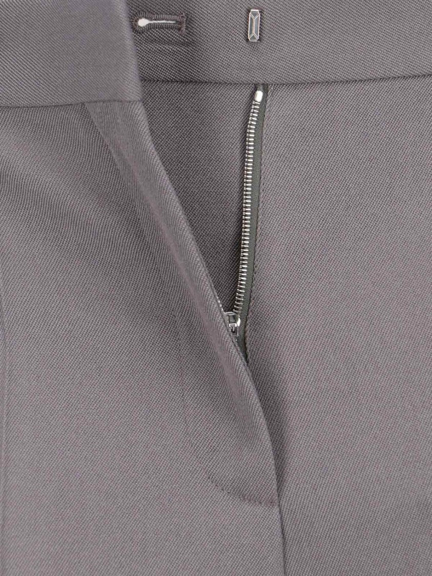 Calvin Klein Tailored Grey Wool Straight-Leg Trousers