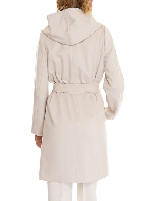 Max Mara Mid-Thigh Length White Wool Coat
