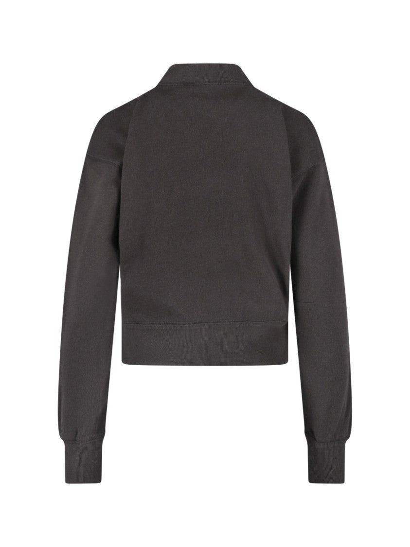 Isabel Marant Étoile Textured Logo Graphic Cropped Sweater