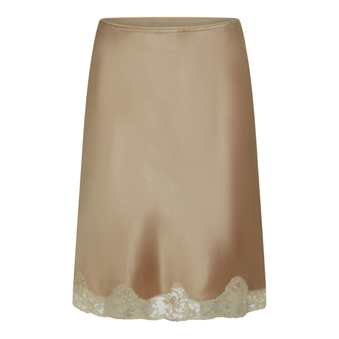 Saint Laurent Straight Silhouette Skirt With Lace Trim