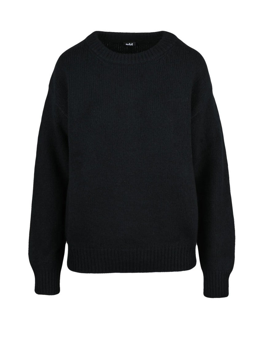 Add Crew Neck Sweater With Relaxed Fit And Ribbed Cuffs