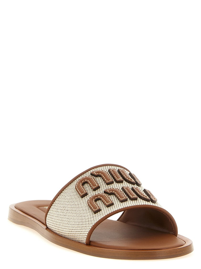 Miu Miu Logo Patch Slides