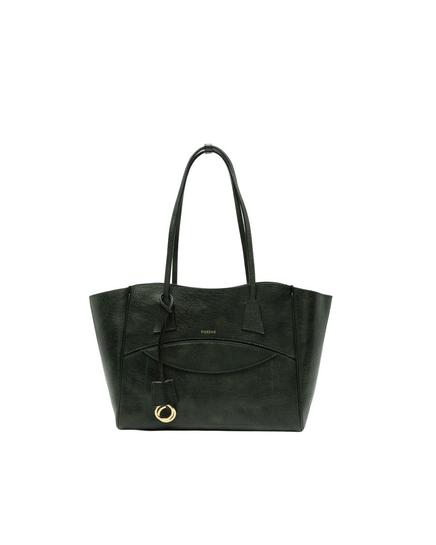 Hidesins Textured Calf Leather Open-Top Tote Bag