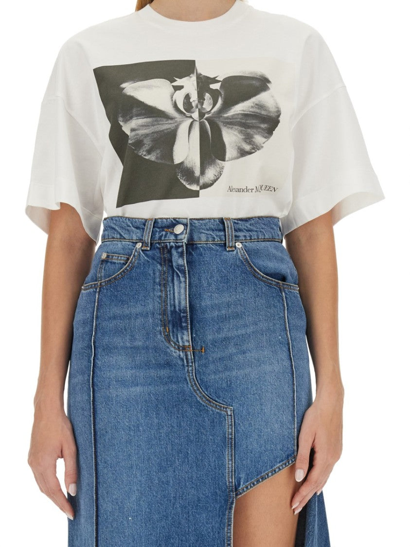 Alexander Mcqueen Photographic Orchid T-Shirt